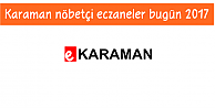 Karaman nöbetçi eczane bugün 2017