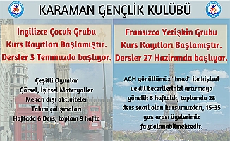 İNGİLİZCE ve FRANSIZCA DİL EĞİTİMİ KAYITLARI BAŞLADI